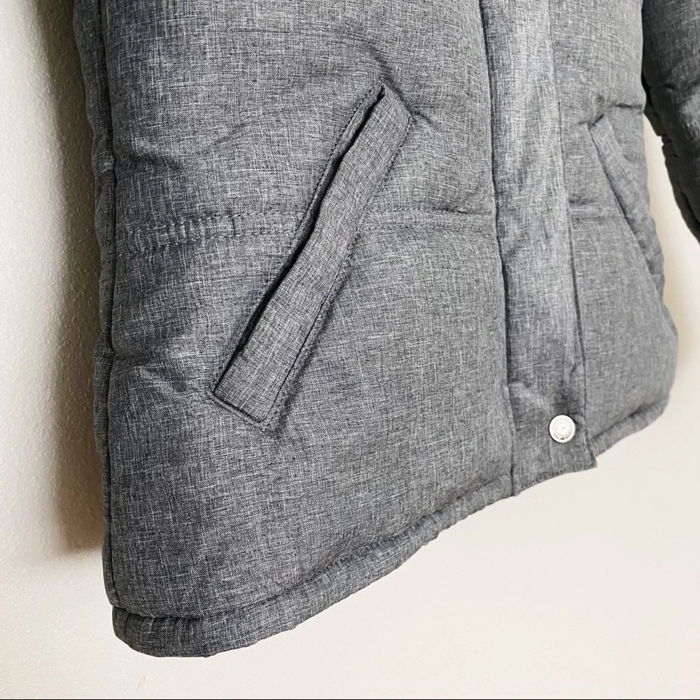 NEW TRUE RELIGION SNOW SKI PUFFER BOMBER JACKET GRAY FUR HOOD WINTER COAT